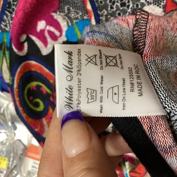 White Mark Blue Long Sleeve Sundress with Plunge Neckline MED 1306 - Picture 9 of 9